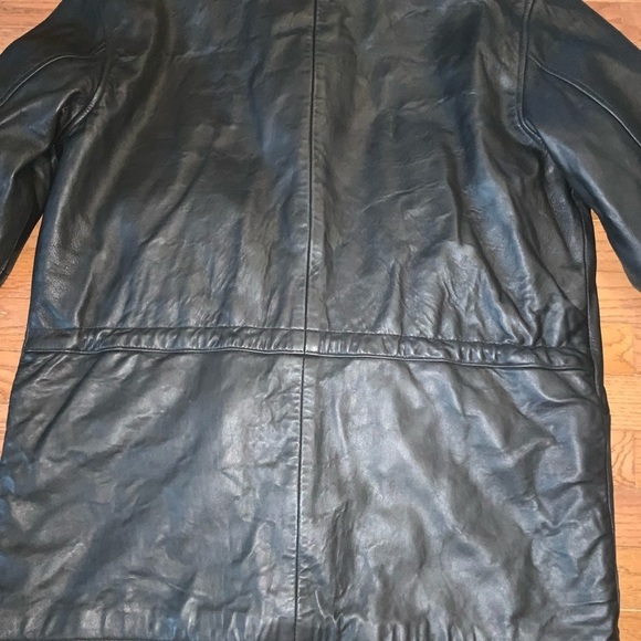 Vintage Liz Claiborne Black Lamb Leather Heavyweight Jacket Size XL Thinsulate - Picture 12 of 14